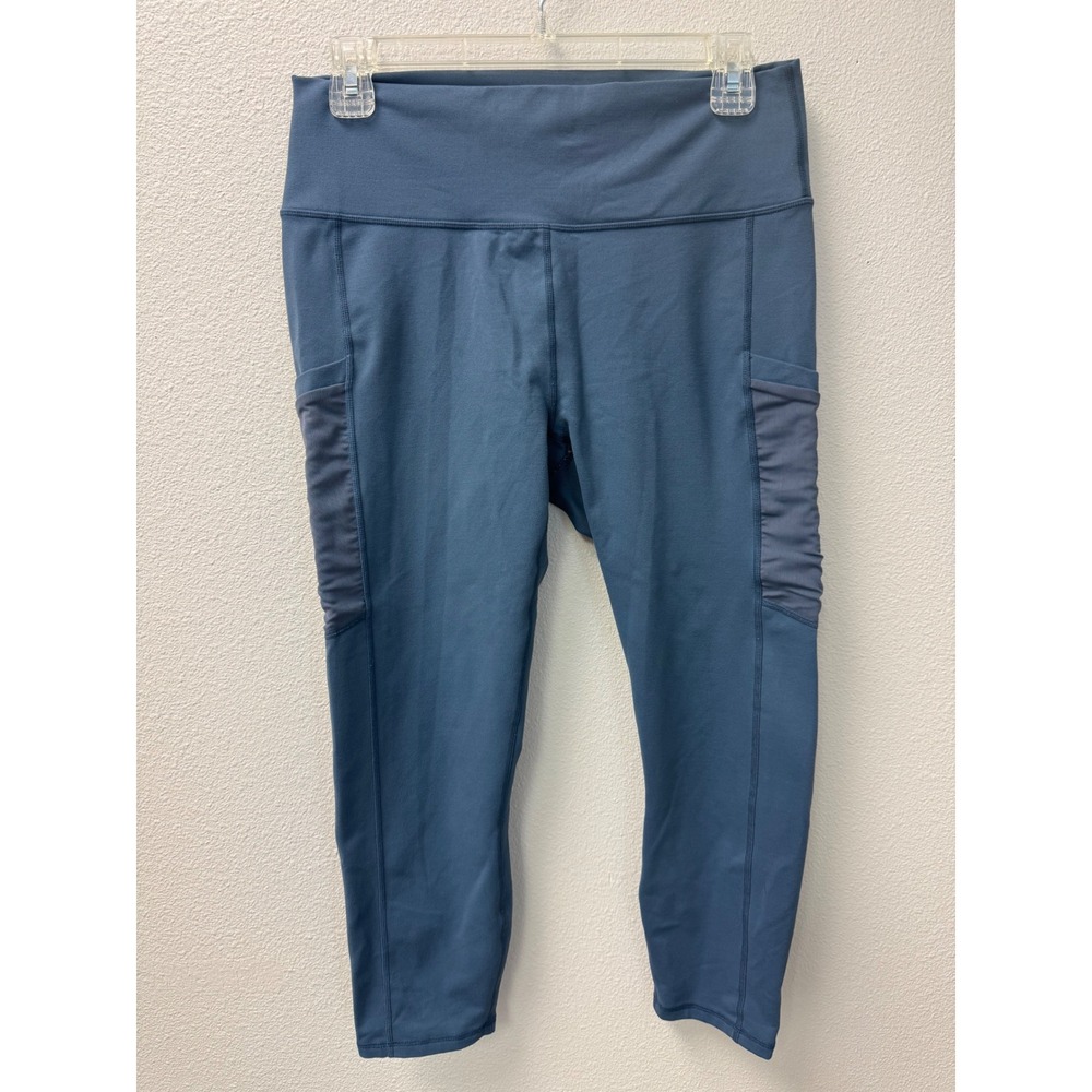 Fabletics PowerHold Capri Leggings with Pockets High Waist Blue Size S